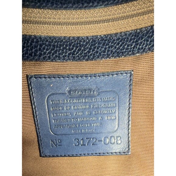 VTG Coach Madison Pierre Bag 4406 Navy Caviar Pebbled Leather Double Zip Italy - Picture 8 of 9